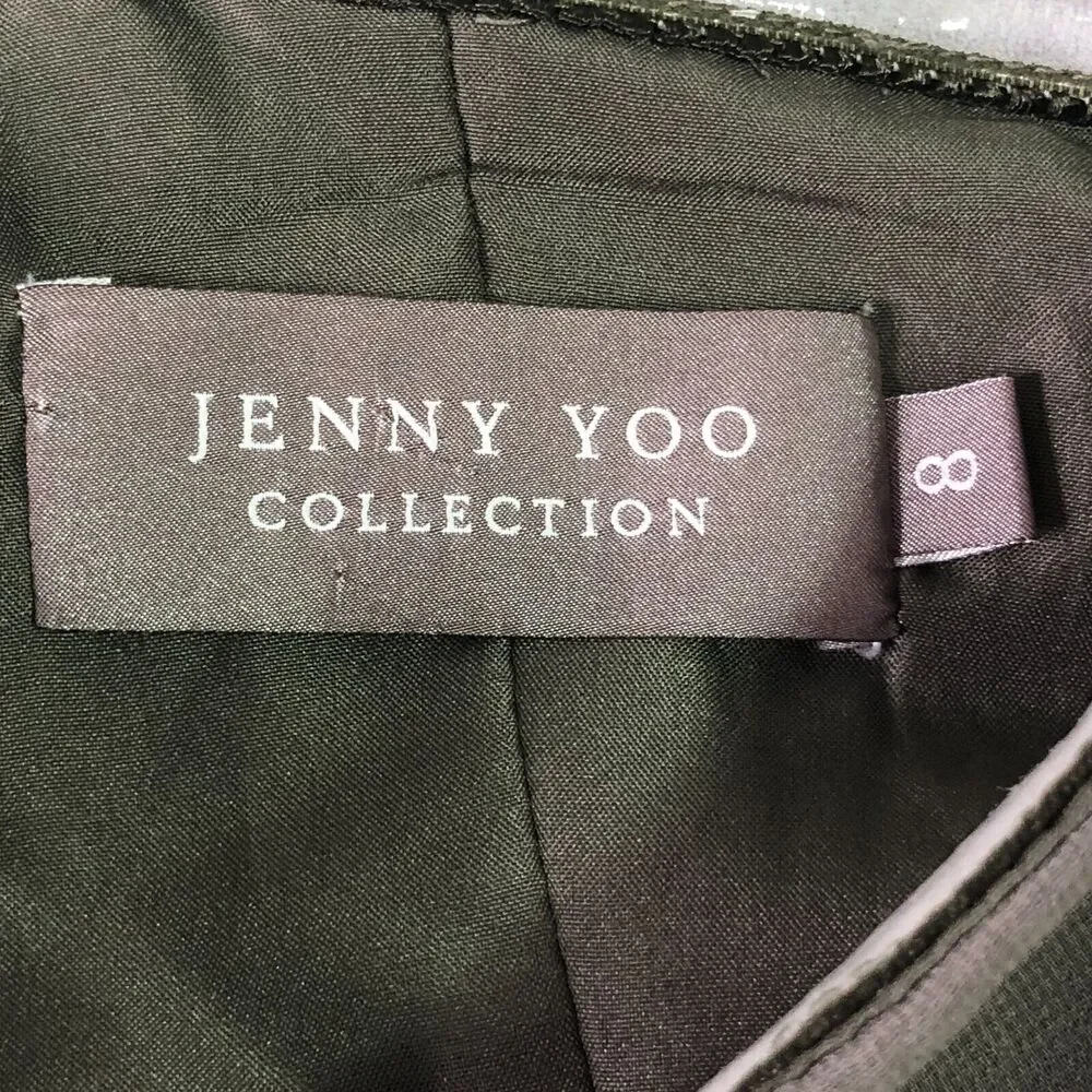 Jenny Yoo Size 2 Bridesmaid Dress Formal Prom Gown Mineral Gray Greenish Organza - Picture 7 of 10